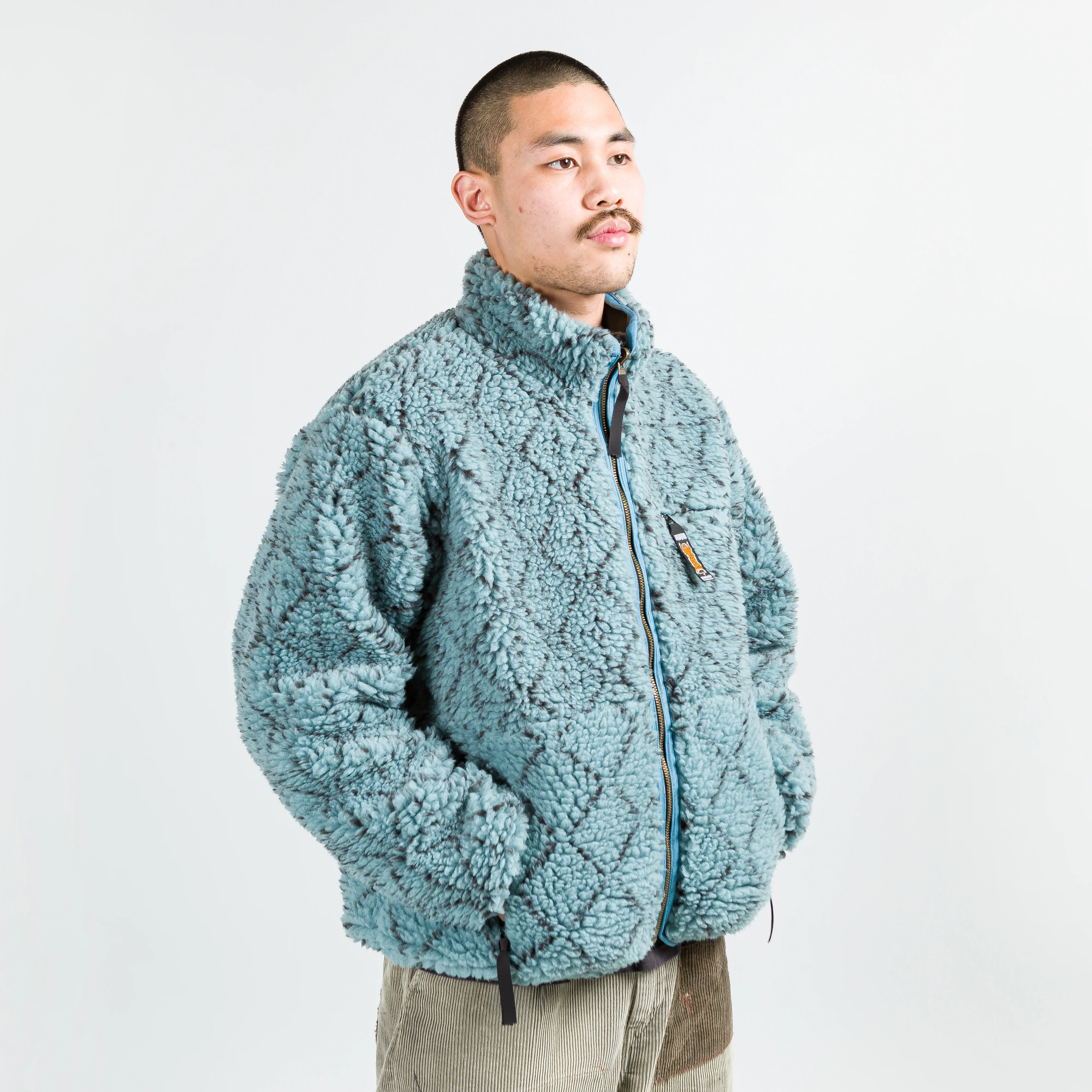 DO-GI SASHIKO BOA Fleece Reversible Blouson Blue - Image 9